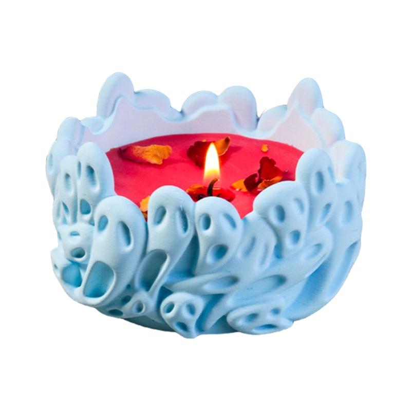 Unique Candle Holder Molds Crafting Molds Skull Shape Candle Base Moulds Silicone Texture for Crafting Candlesticks