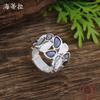 New enamel color hollow geometric petal elastic ring women's simple high-end versatile flower ring