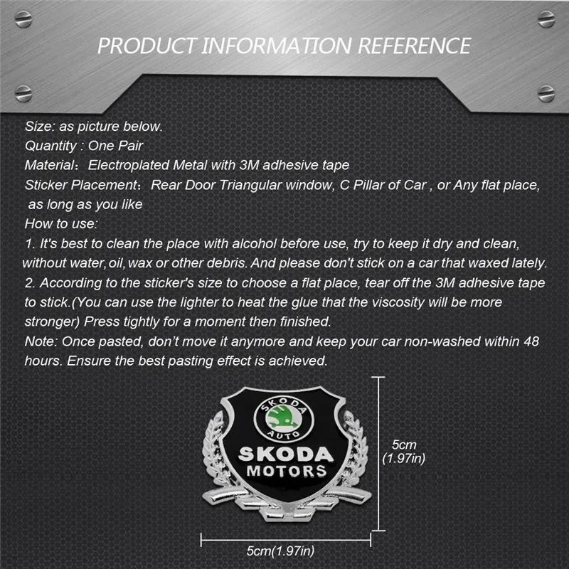 YSAG7 Car Decals Window Badge Sticker for Skoda Logo Fabia 2 Citigo Yeti Kodiaq Kamiq Superb 2 Rapid Octivia A5 A7 Karoq S Decoration