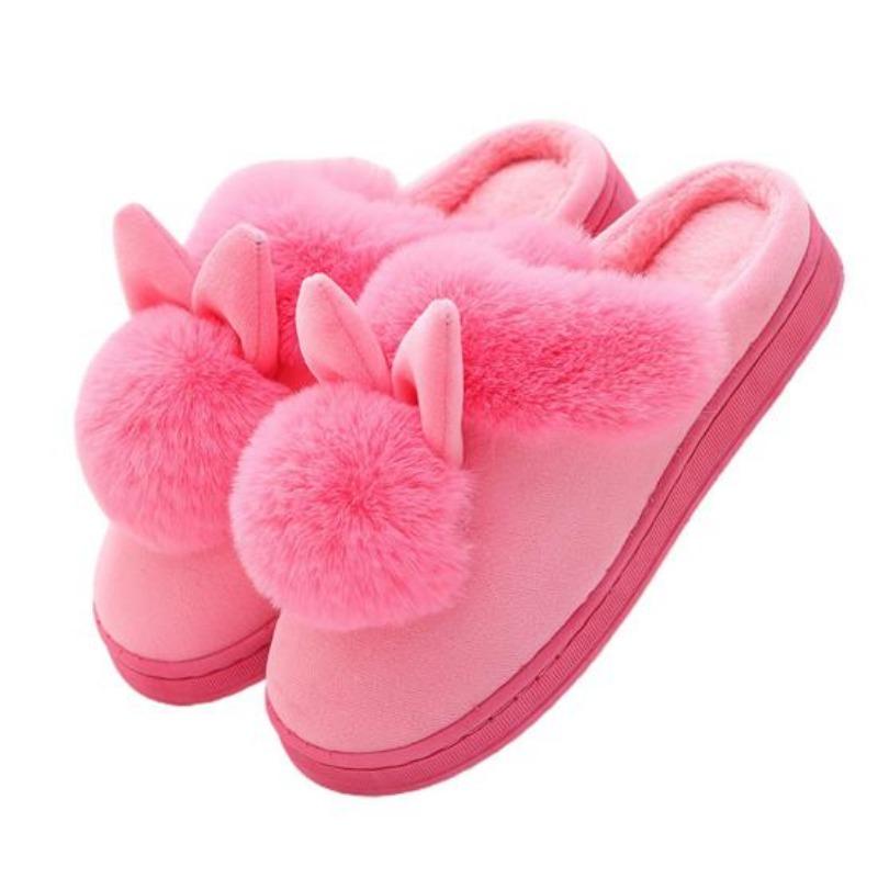 1 Pair Smellless Indoor Slippers Coldproof Fashion Cartoon Rabbit House Female Slippers