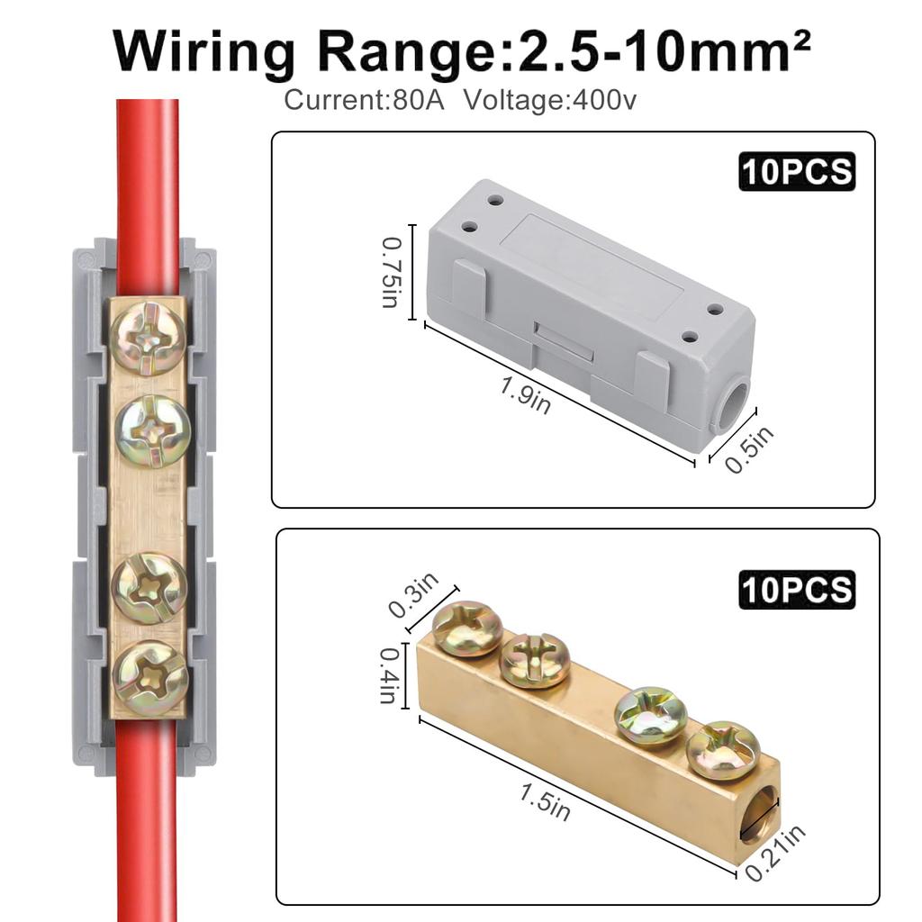 10PCS High Power Quick Wire Connector set 80A Splice Terminals Multipurpose Wire Connection set for Electrical Repairs
