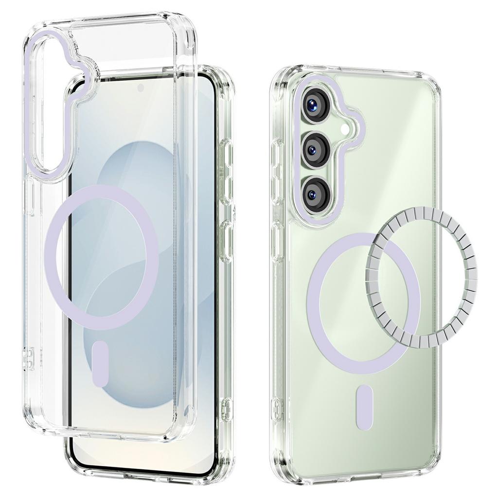 For Samsung Galaxy S25 Case Compatible with MagSafe Anti Scratch Clear TPU PC Phone Back Cover