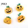 Cat Anxiety Relief Toy Halloween Pumpkin Toy, Squeaky Stuffed Chew Soft Plush with Feathers for Indoor Cats Self-entertainment