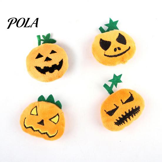 Cat Anxiety Relief Toy Halloween Pumpkin Toy, Squeaky Stuffed Chew Soft Plush with Feathers for Indoor Cats Self-entertainment