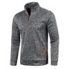 Einfarbig Mantel Männer Herbst Winter Lange Sleeve Zipper Stehkragen T-shirts für Männer Pullover Top Sport Männlich