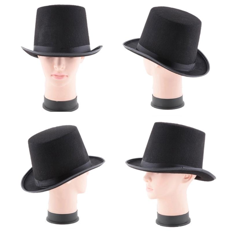 Black Prom Party Formal Top Hat Magician Hat Gentleman Hat Party Costume Hat