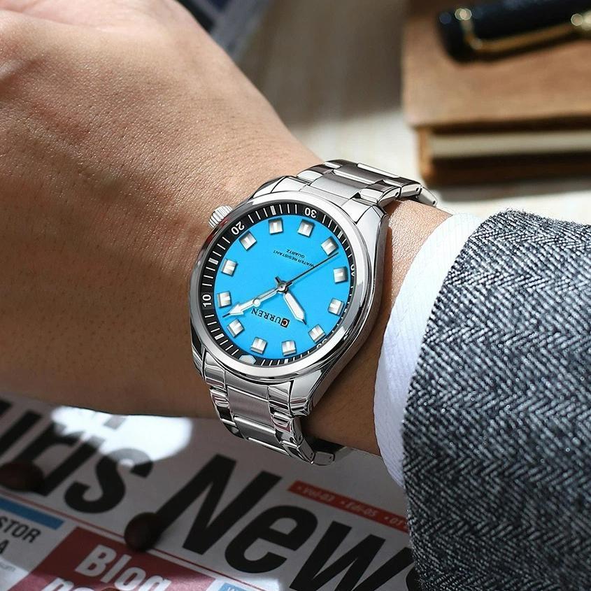 CURREN Watches Men Waterproof Luxury Big Face Mens Watch Stainless Steel Quartz Analog Dress Watches for Men Luminous Reloj Para Hombres