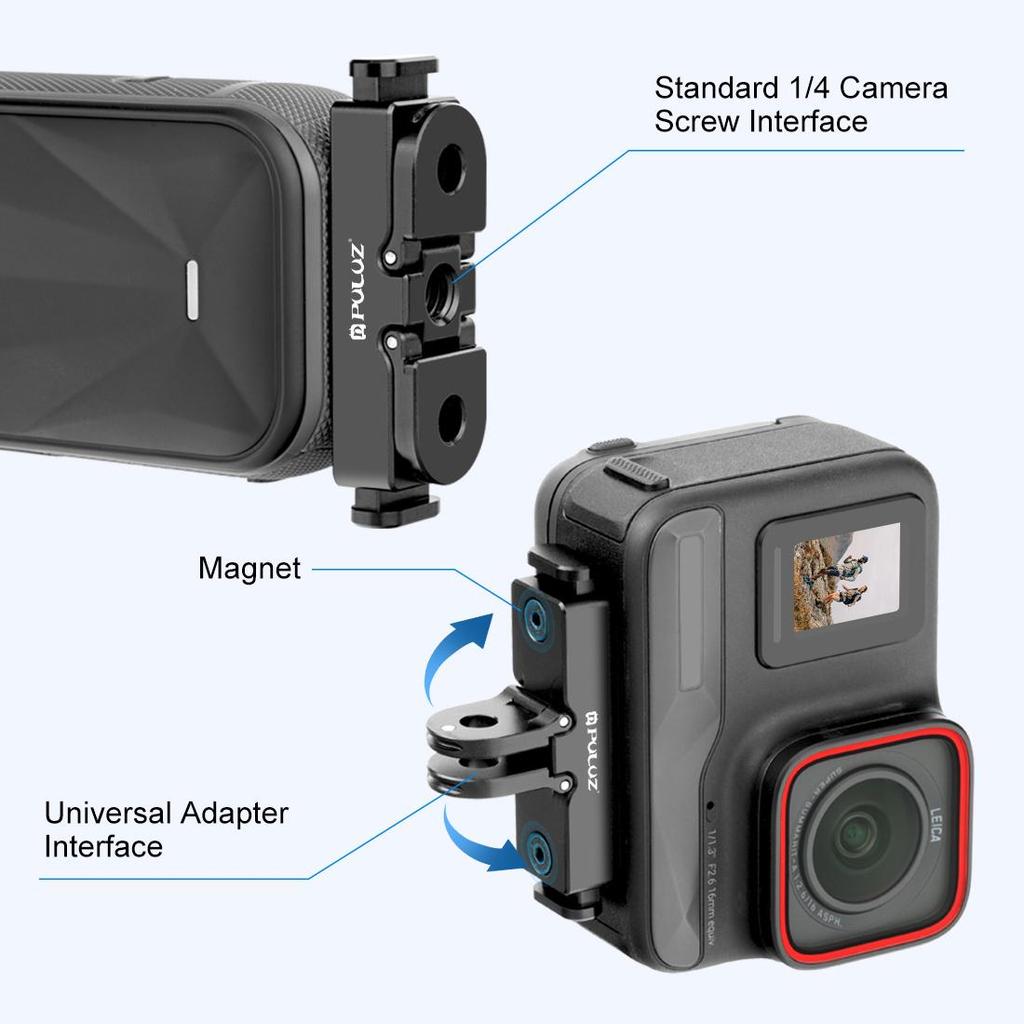 For Insta360 X5 /  X4 Air / Ace Pro / Pro 2 PULUZ Aviation Aluminum Quick Release Base Adapter Bracket