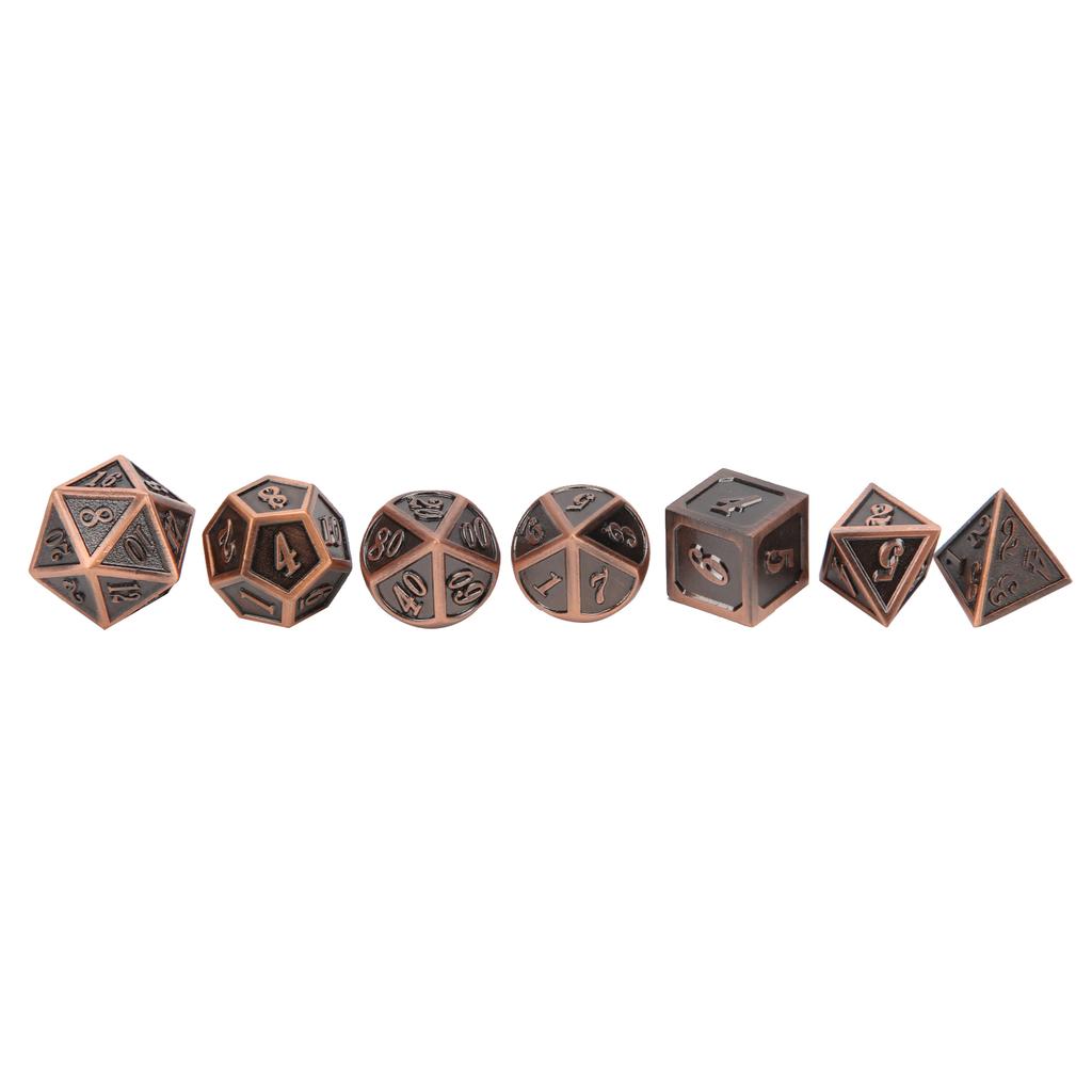 7pcs Role Playing Polyhedral Dice Set Zinc Alloy Dice for Table Board Playing Games