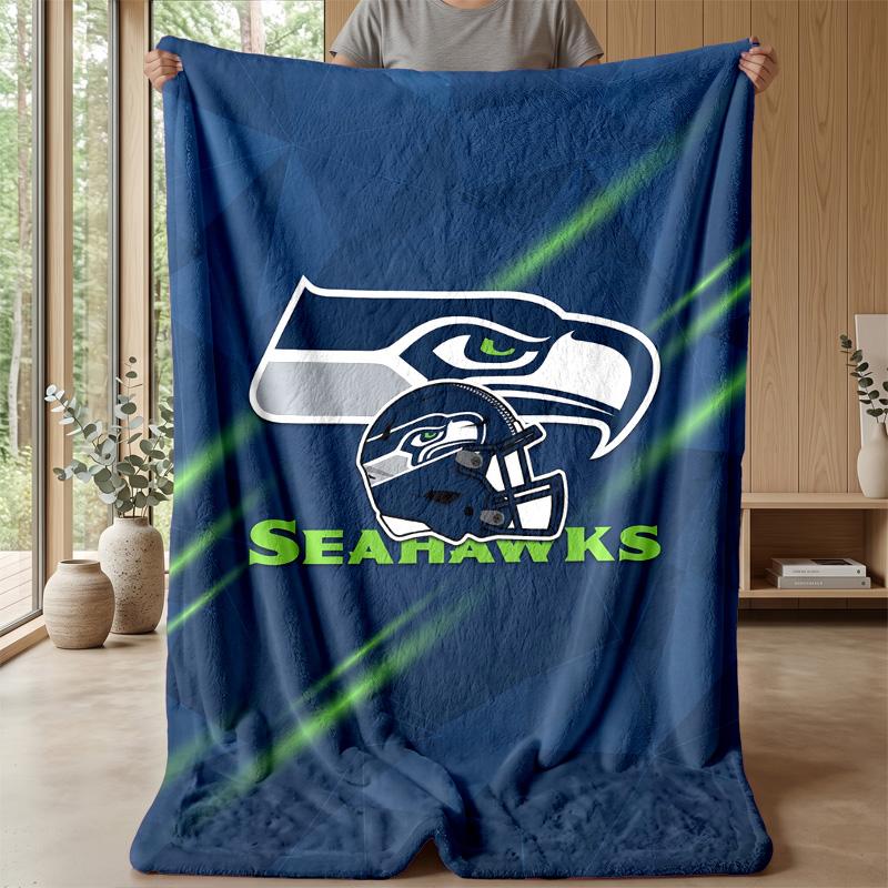 Seattle Seahawks Flannel Fleece Blanket Cozy Warm Throw Blanket For Couch Bed Travel All Season Use