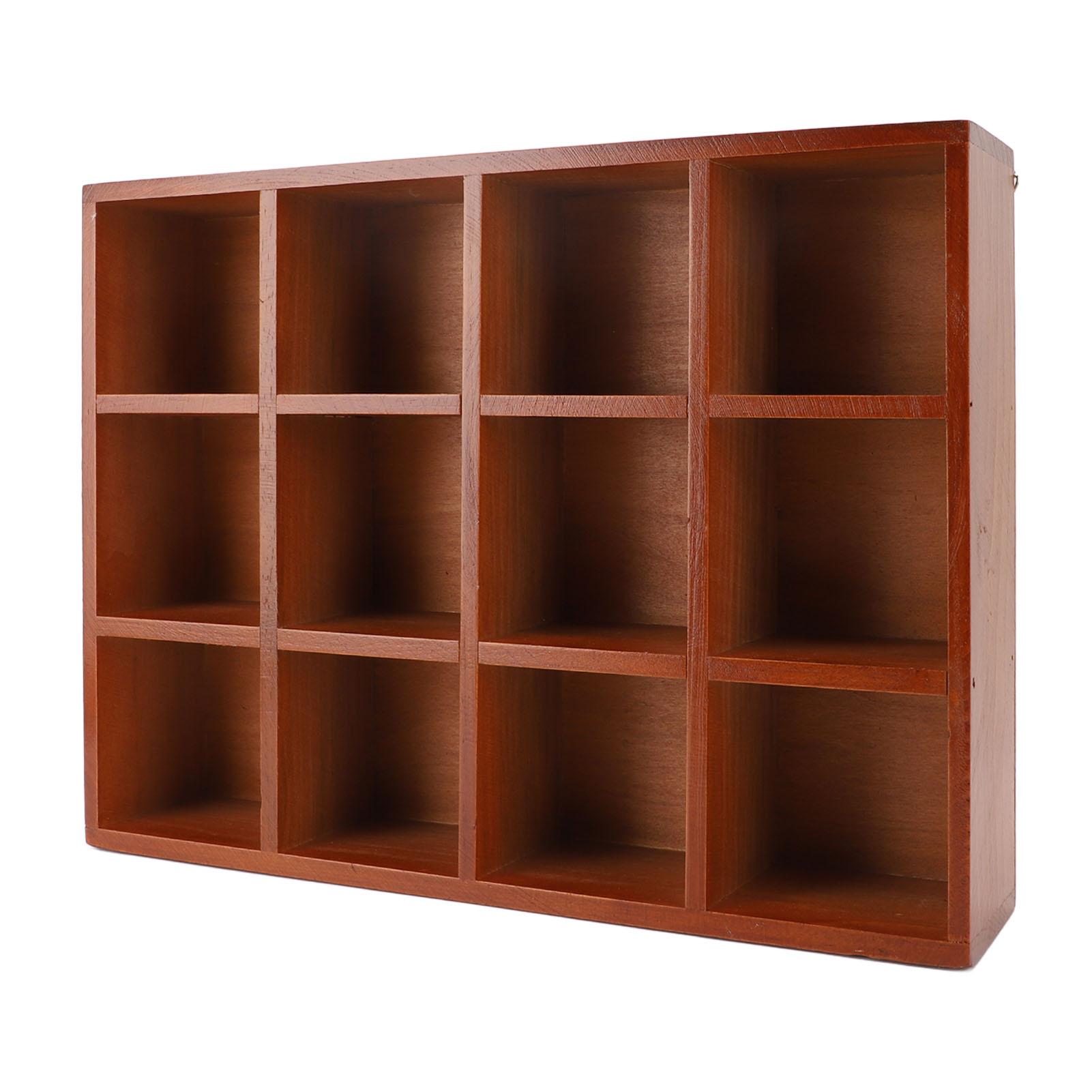 

Wood Desktop Organizer Multiple Compartments Vintage Wooden Tabletop Storage Stationery Holder Office Accessory Supplies