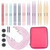 1set DIY Knitting Needles, Plastic ABS, Detachable Circular Replaceable Ropes, Circulating Knitting Needle, DIY Weaving Tool Kit
