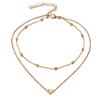 New Lady Necklace European And American Simple Temperament Fashion Double-layer Necklace Multi-layer Love Pendant Necklace