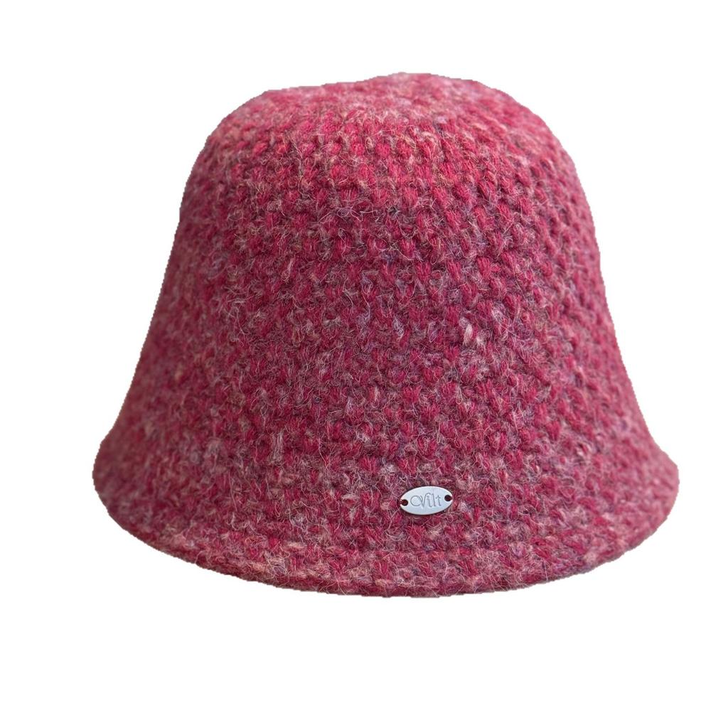 Bunter Farbverlauf Gestrickte Beckenmütze Herbst und Winter Schlichte und Vielseitige Fischerhut Wärme Ohrenschutz Temperament Eimerhut