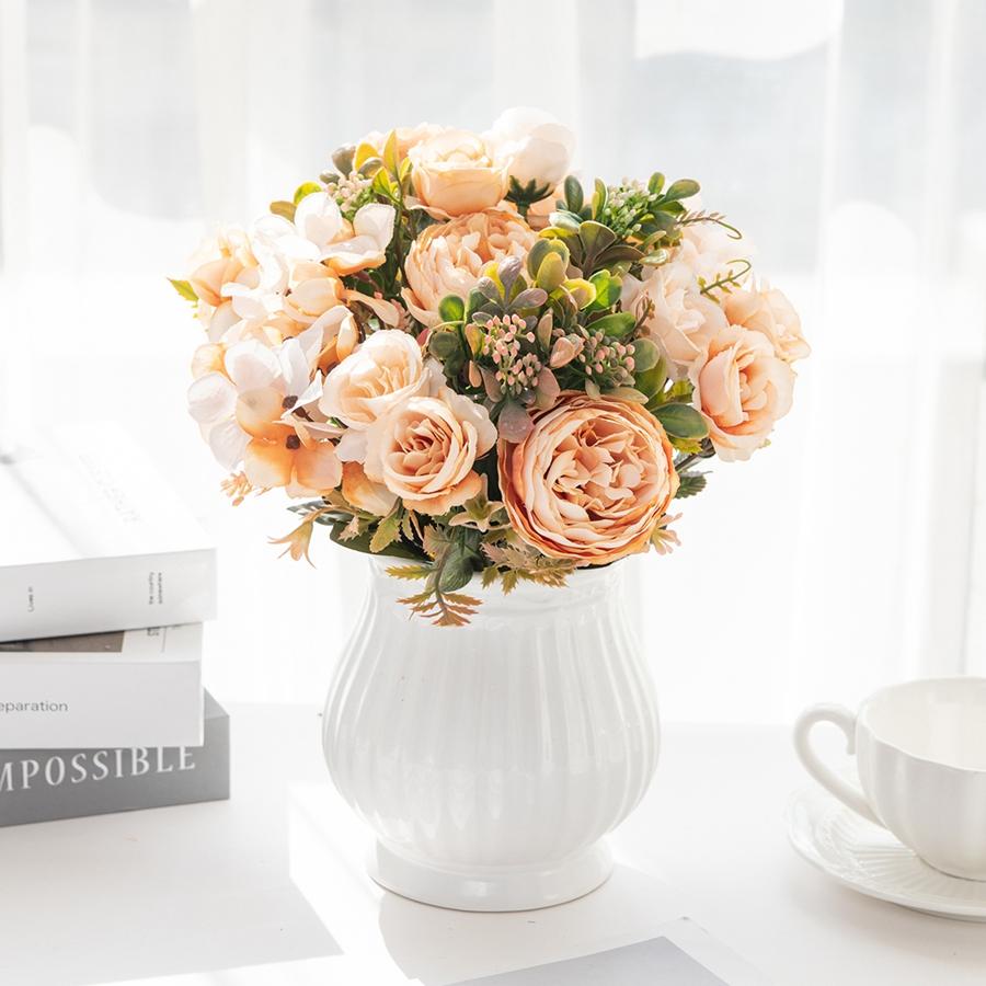 1/3pcs Silk Rose Artificial Flowers Wedding Home Room Festival Decoration Fake Flower Bouquet Craft Scrapbooking Wreath Supplies