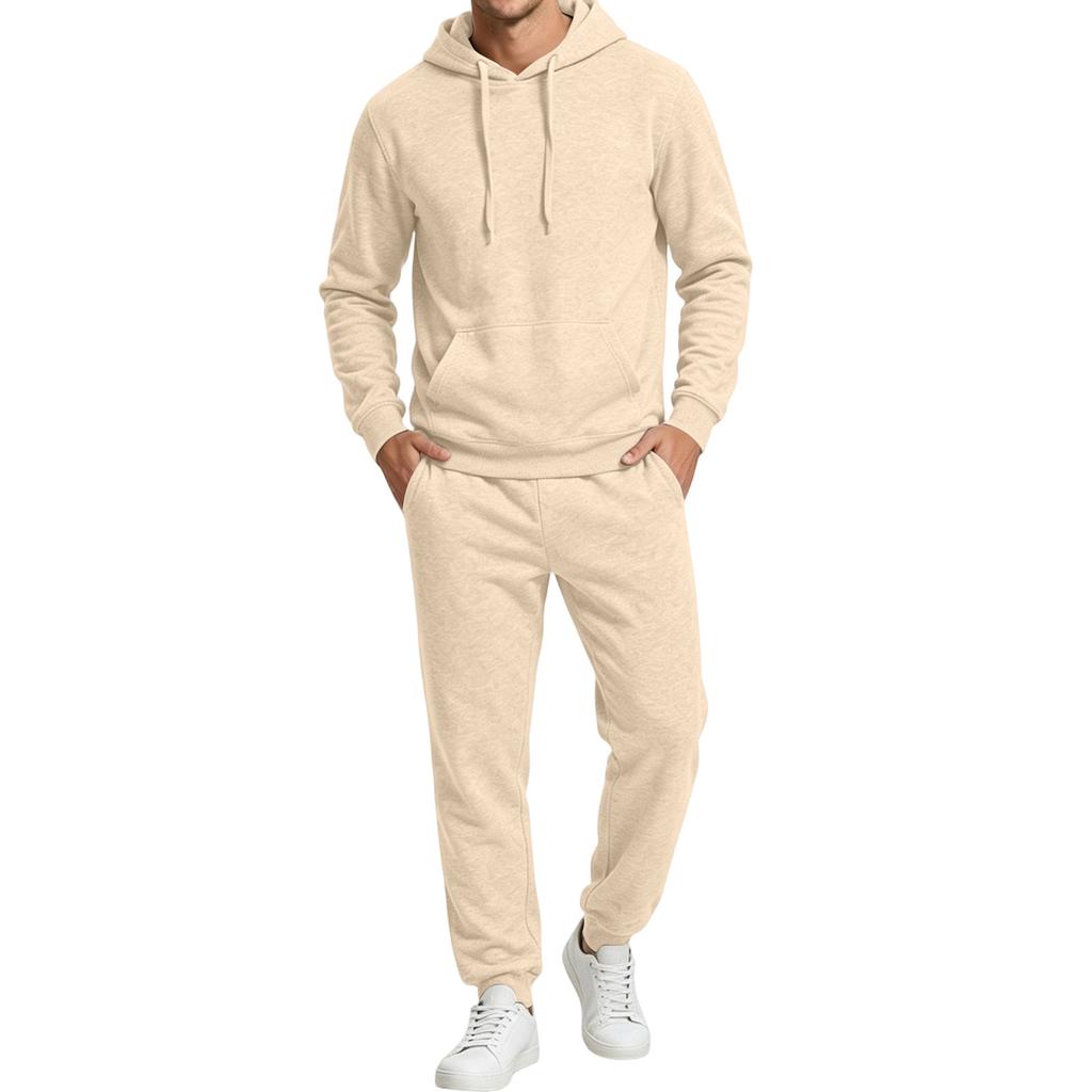 Men's Casual Pullover Hoodie Sweatshirt Set - Loose Track Suit