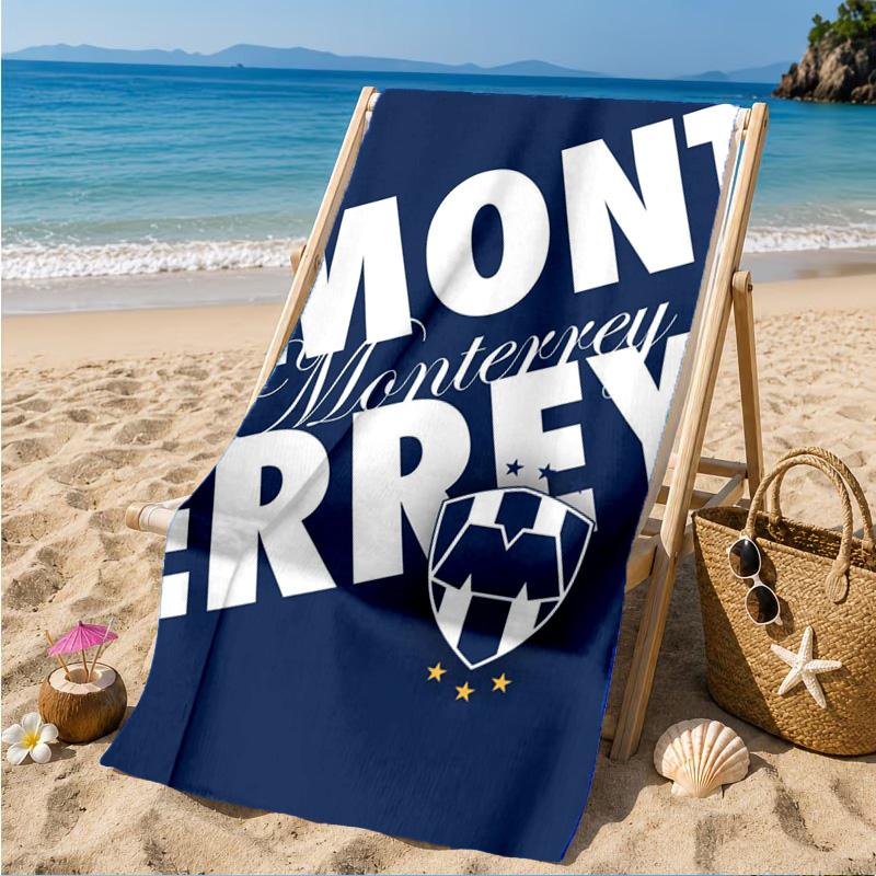 Monter-rey Football Crest Art Printed Microfiber Beach Towel, Soft And Absorbent, Quick-Dry, Ideal for Summer Travel, Beach Essential, Swimming Pool