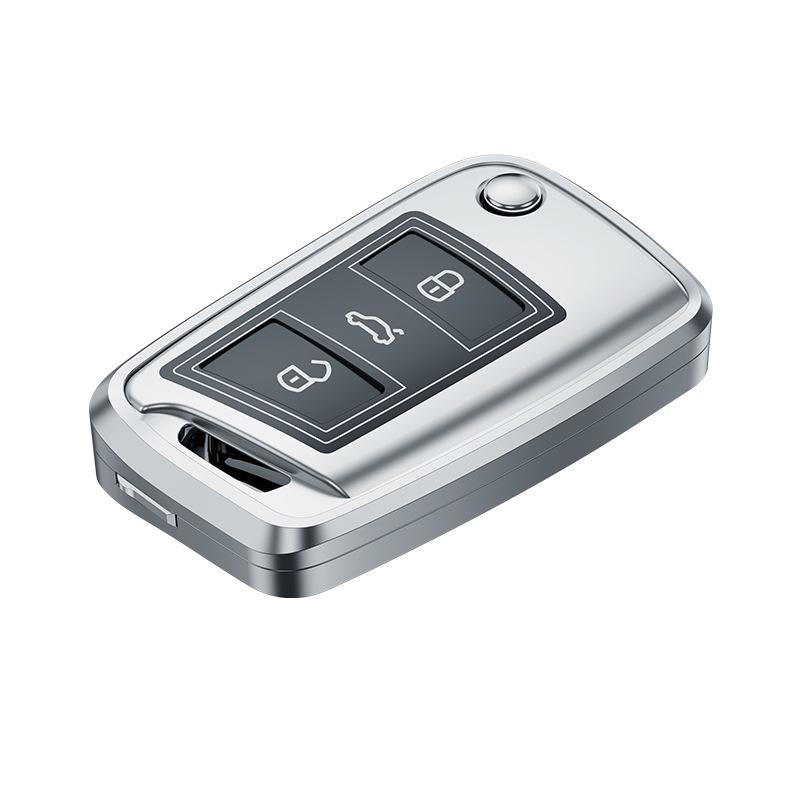 Volkswagen Car Key Case for Lavida, Bora, Tiguan, Santana, Sagitar, Polo, Jetta - Aluminum Alloy Cover