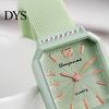 Fashionable Women Watch Silicone Square Dial Quartz Wristwatch Rhinestone Minimalist Ladies Timepiece Dress for Casual Formal Office Party Dating