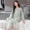 Ensemble de Pyjama pour Femme 100% Coton – Respirant, Absorbant la Sueur, Manches Longues Col Rond pour Porter à l'Intérieur et à l'Extérieur (Automne hiver)