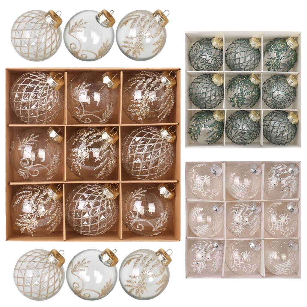 Transparent Christmas Balls Set White Champagne Green Xmas Balls Diy Christmas Tree Ornaments For Xmas Party Wedding Gifts