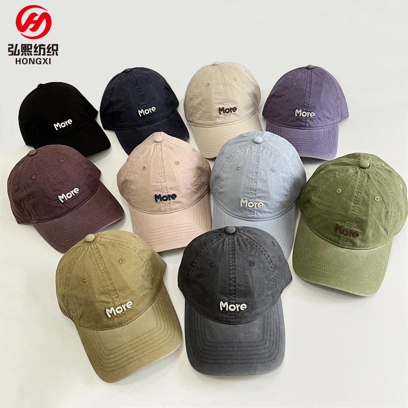 Embroidered baseball cap men's and women's soft top hat spring and summer cap retro couple hat 100% cotton