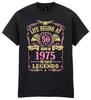 Life Begins At 50 Womens 50th Birthday T-Shirt Mens Womens Tees Top BORN 1975 50th Gift Ladies 70s