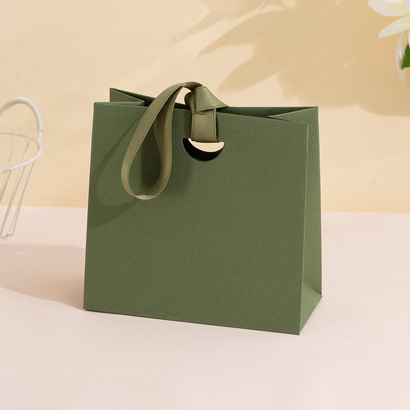 12pcs Elegant Paper Gift Bags With Ribbon Handles Premium Wedding Party Favor Packaging Small Boutique Shopping Tote Bags