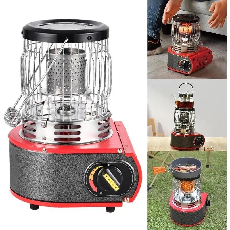 Gas Stove Heater Burner Portable Winter Camping Outdoor Handle Adjustable Flame Heating Oven Burner Survival Cooking Tent Warmth