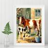 DIY 5D Diamond Painting Cow Cross Stitch Full Circle Diamond Embroidery Animal Mosaic Picture