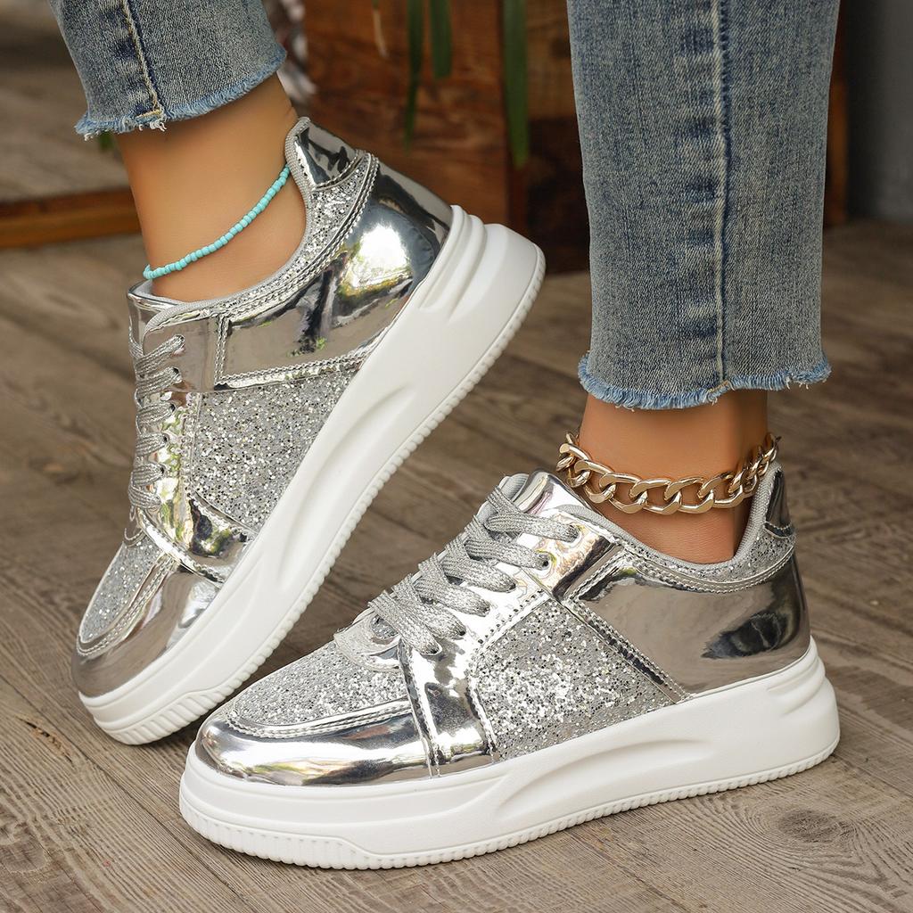 Damskie casualowe buty sportowe Wiosenna moda Sznurowane na platformie Buty do chodzenia Damskie outdoorowe buty do biegania Wulkanizowane buty