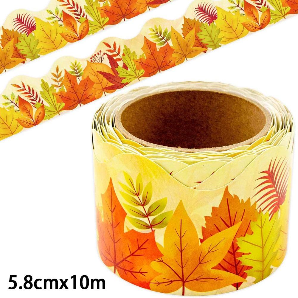 Colorful Bow Border Decorative Sticker Self-Adhesive DIY Poster Border Stickers Flower Black Board Decorative Stickers