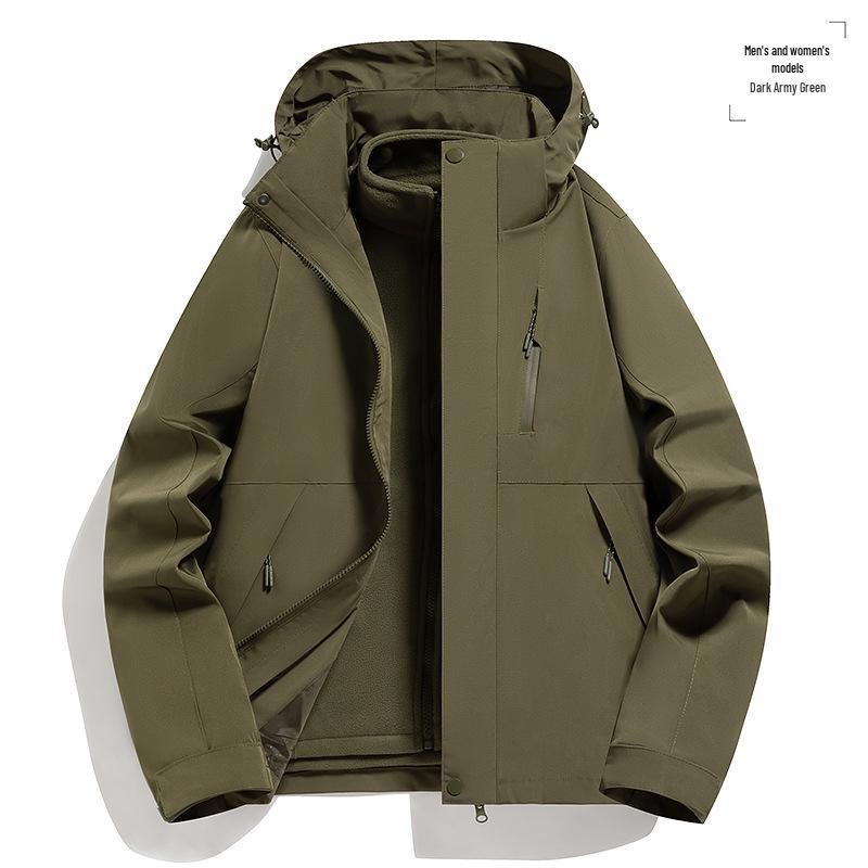 6XL Unisex 3-in-1 Ski Jacket Set: Thickened, Detachable for Autumn/Winter