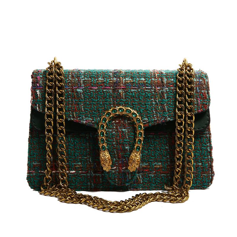 Women's  New Fashion Dionysus Bags Classic Single Shoulder and Cross - Body Small Square Bags with Chains