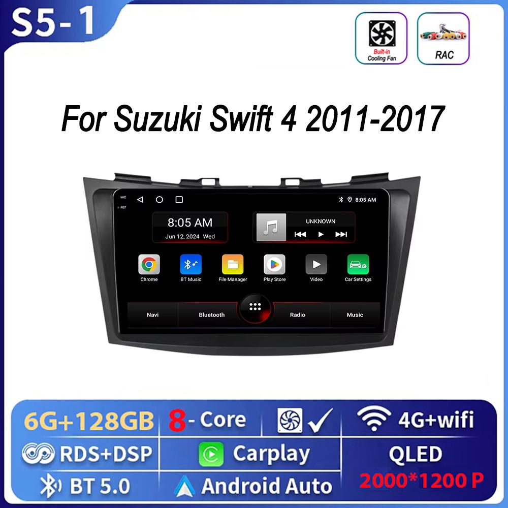 Car Radio 2 Din Android 17 For Suzuki Swift 4 2011-2017 Wireless Carplay Stereo Multimedia Player Navigation 4G WiFi Head Unit
