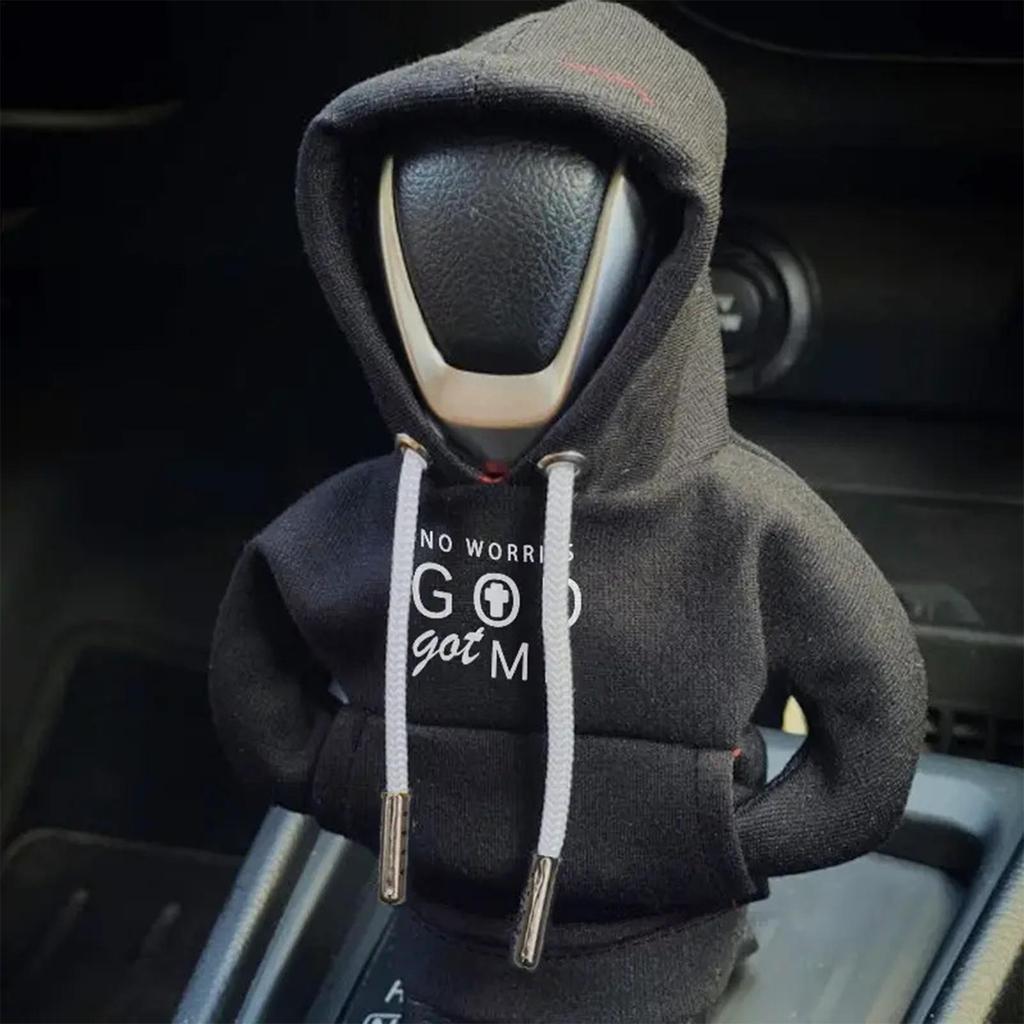 Car Shifter Boot Cover Hoodie Shape Elastic Decor Mini Hoodie Gear Shift Cover For Women Men Driver Adults Halloween Vehicle