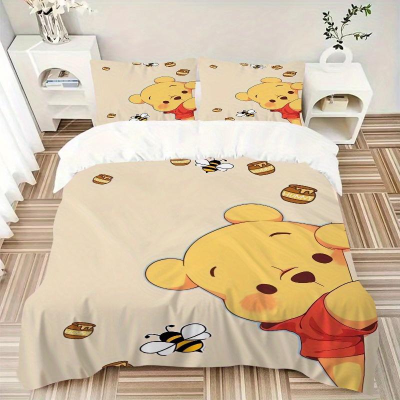 Set Biancheria da Letto Winnie the Pooh Ape Miele 3 Pezzi Include Copripiumino e Federe, Adatto a Tutte le Stagioni Q094