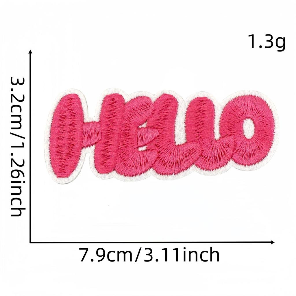 Cartoon Pink Series Embroidered Patch Bowknot Flower Applique Clothing Accessories with Hot Melt Adhesive