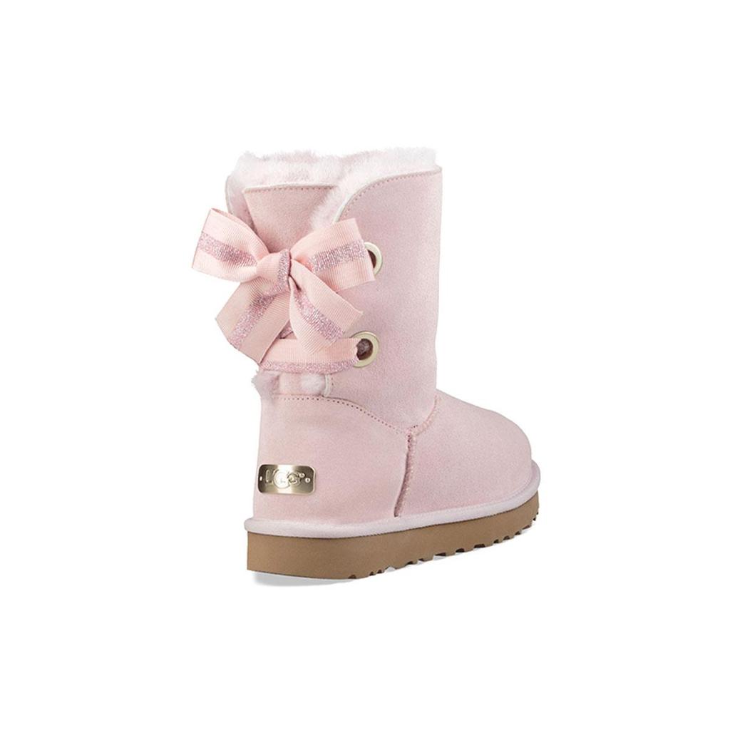 UGG Customizable Bailey Bow Short Fleece Lined Pink Red Women's 1098075-SLPN