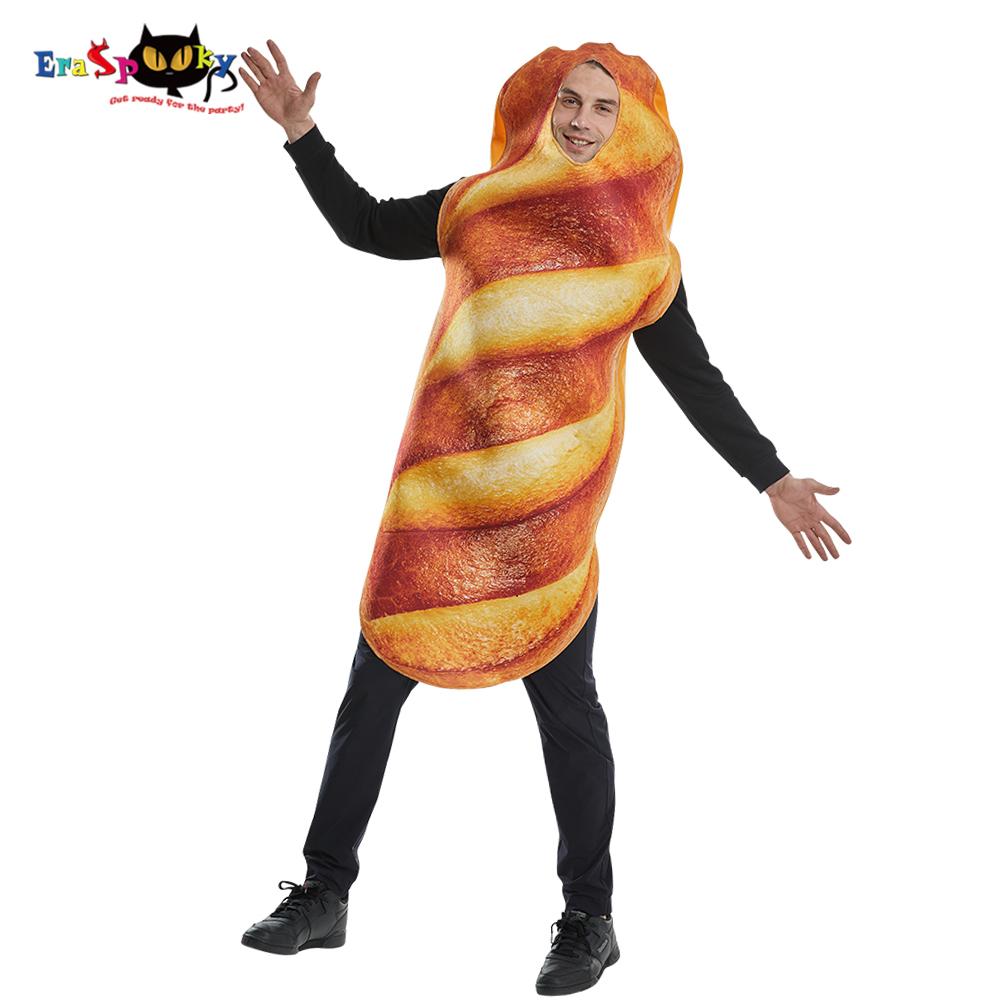 Eraspooky Unisex Brood Baguette Kostuum Cosplay Voor Volwassenen Voedsel Tuniek Hallowee Kerst Carnaval Feest Verkleedkostuum One Size