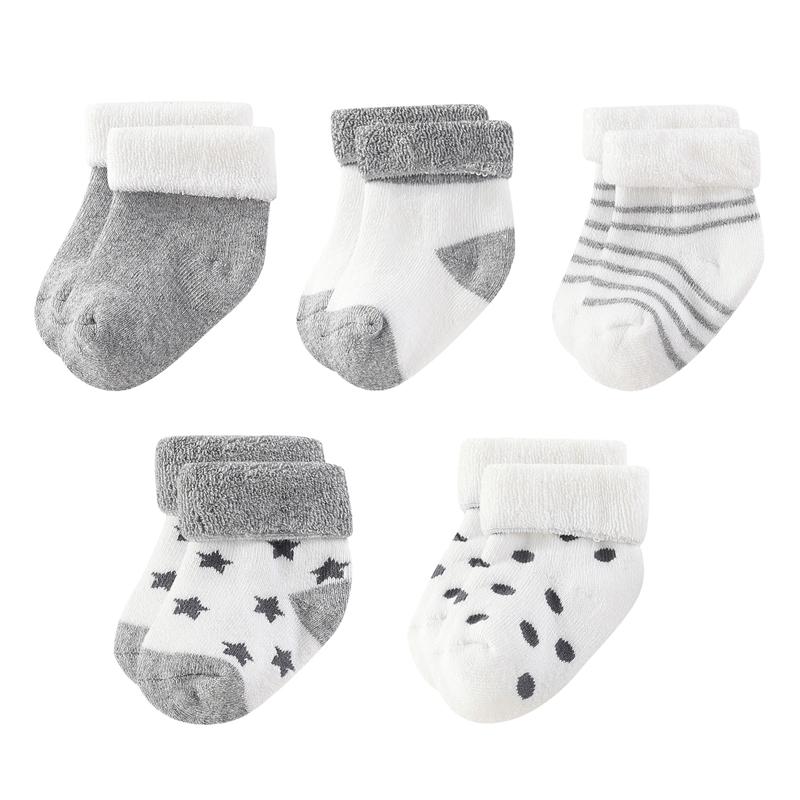 Kiddiezoom 5 Paare/Set Vier Jahreszeiten 0-12 Monate Mode Neugeborenes Baby Junge Mädchen Socken 100% Baumwolle Weiche Säuglings-Accessoires