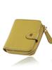 [Mura] RanovaSquare: A Storage Revolution Made Possible by Elastic, Women's Compact Mini Wallet, Genuine Leather, Pistachio Yellow