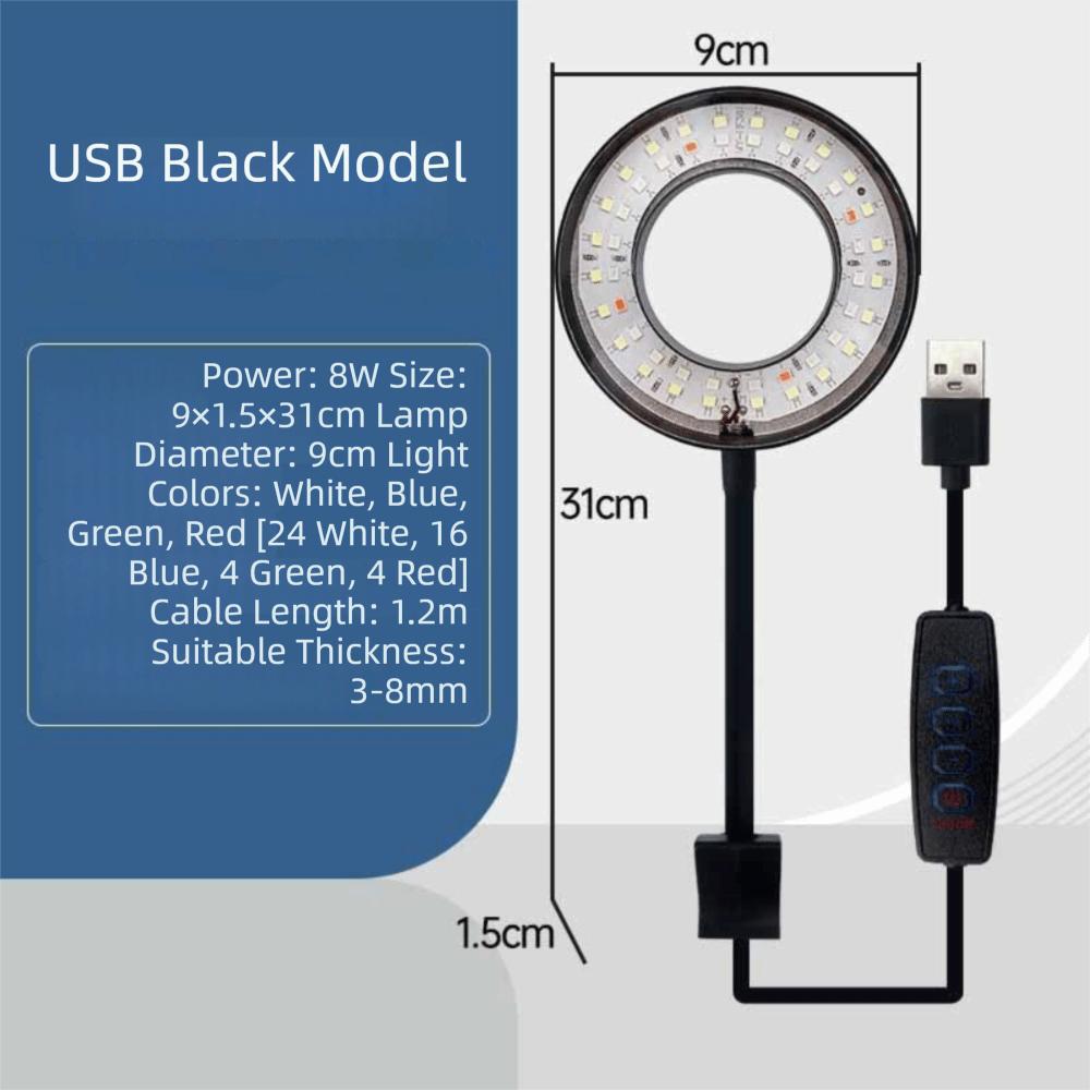 High Brightness Aquarium Decorative Light 360 Degree Free Rotation Water Grass Lamp Aquatic Plant