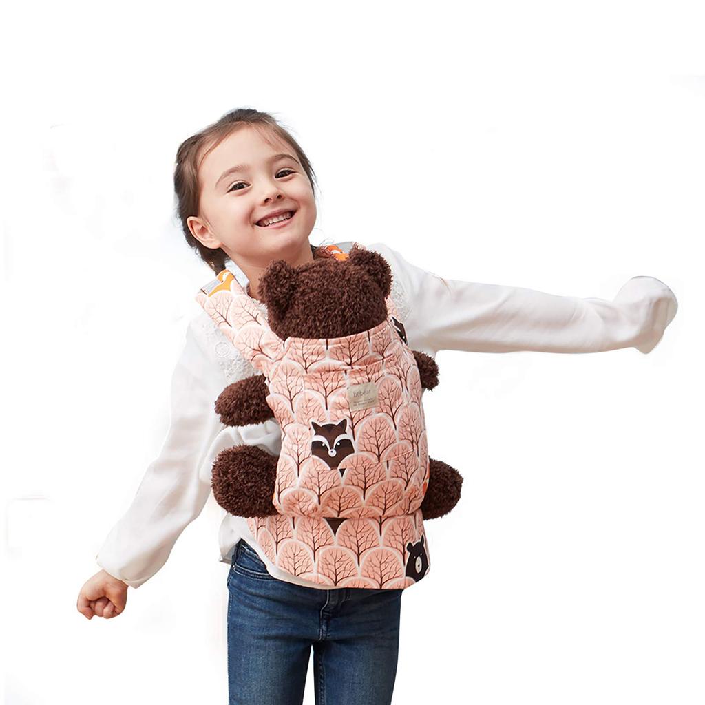 Bebamour Mini-Babytrage für Puppenpflege Enthält Puppenpflege Perfekt zum Nachspielen Geburtstagsgeschenk Puppen, Baumwolle, 2-Wege-Tragen, Zubehör, Spielen, (Grün