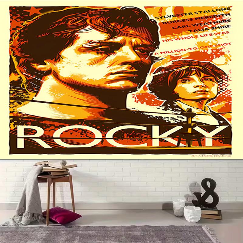 1pc The Champion of Boxing Rock-y Tapestry, Living Room, Bedroom, Office, Party Decor, Ideal Festive Gift