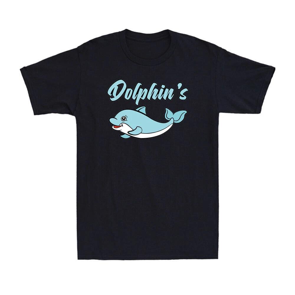 Dolphin s Funny Cute Blue Dolphin Graphic Dolphins Are Mammals Men s T-Shirt XXXL