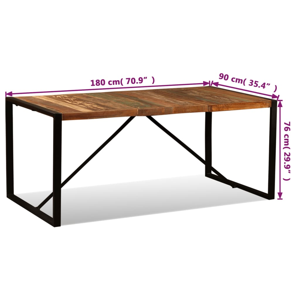 Dining Table Reclaimed Solid Wood 180 cm