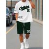 Summer Men's Set Features Street Fashion Casual Comfort Softness Breathability and 3D Digital Pattern Printing