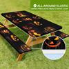 Waterproof Camping Tablecloth Set With Elastic Edge Drawstring Floral Print Rectangle Table Cover Outdoor Picnic BBQ