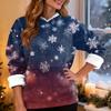 Women's Casual Fashion Plus Velvet Thickened Christmas Print Hooded Sweatshirt